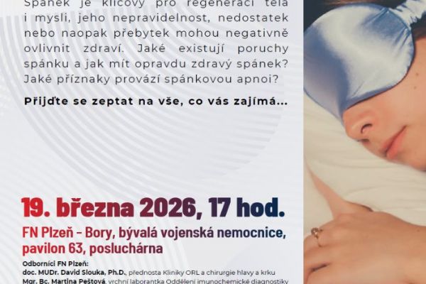 Přednáška na téma Spánek se uskuteční ve FN Plzeň