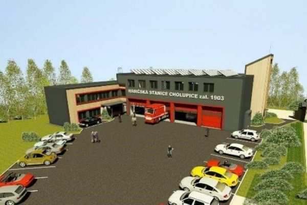 Cholupice staví novou hasičskou zbrojnici. Náklady mají dosáhnout 66,5 milionu korun