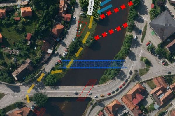 Most na Plešivci prochází rekonstrukcí. Doprava vede přes provizorium, plavba na Vltavě bude omezena