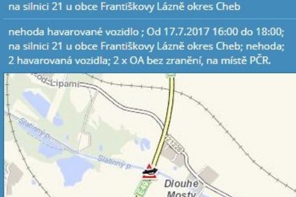 Františkovy Lázně: Kolaps dopravy po nehodě u Dlouhých mostů