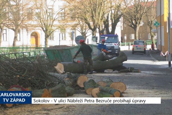 Sokolov: V ulici Petra Bezruče probíhají úpravy (TV Západ)