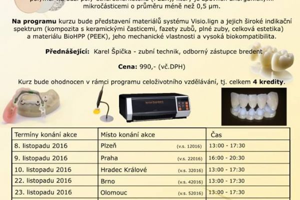 Kurz novinky a trendy v zubní technice 8. listopadu v Plzni