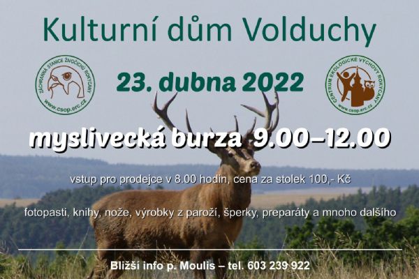 Myslivci a ochránci přírody zvou v sobotu do Volduch na burzu a koncert