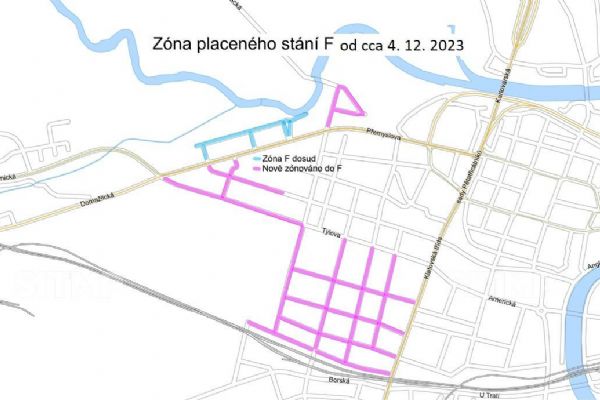Plzeň od začátku prosince rozšíří parkovací zónu F jižnímu nádraží a k CAN 