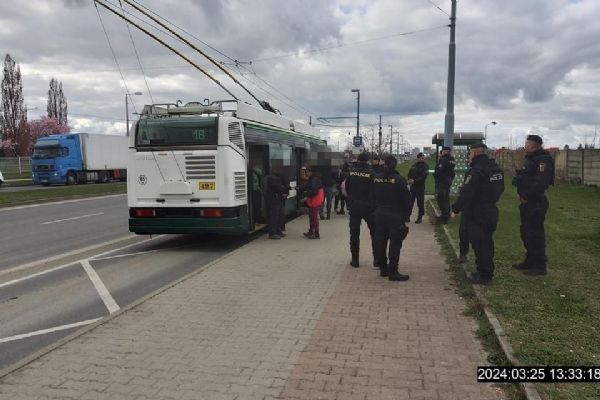 Strážníci, revizoři  a policisté kontrolovali na Borských polích cestující