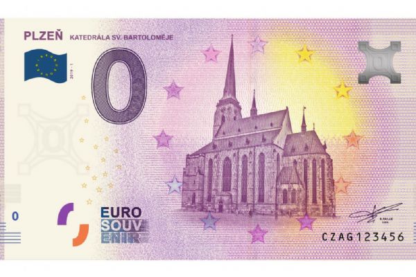 V Plzni bude v prodeji bankovka s motivem katedrály sv. Bartoloměje 