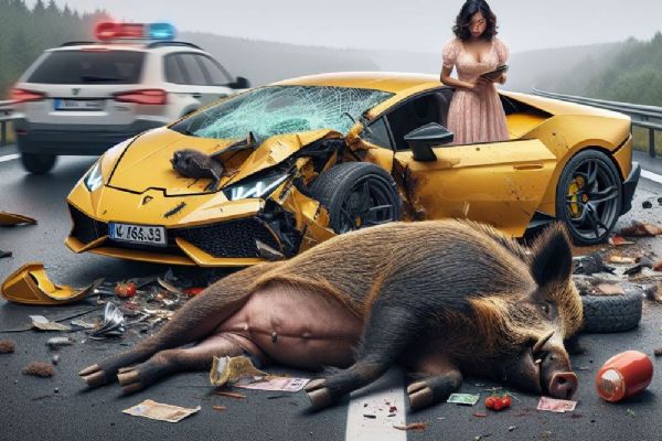 Lamborghini srazilo divoké prase: škoda půl milionu korun!