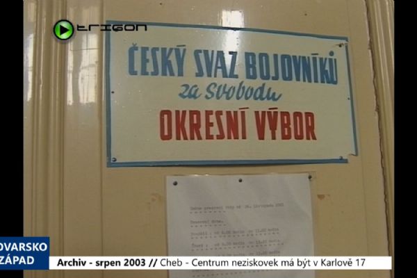 2003 – Cheb: Centrum neziskovek má být v Karlově 17 (TV Západ)