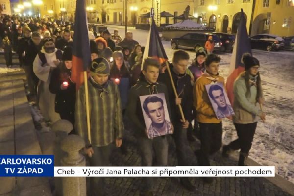 Cheb: Výročí Jana Palacha si připomněla veřejnost pochodem (TV Západ)