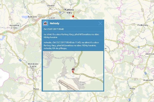 Karlovy Vary: Během šetření dopravní nehody se stala další