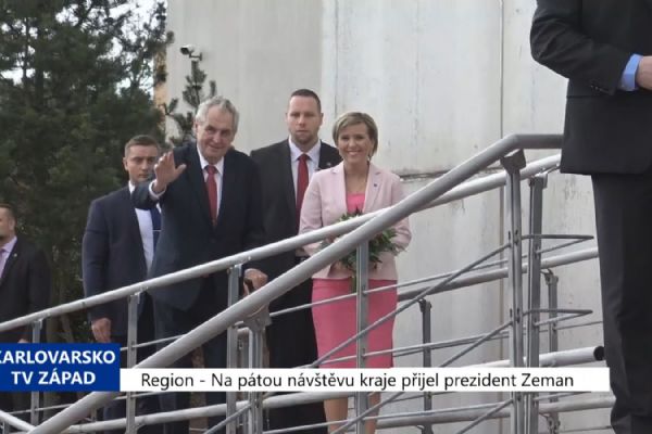 Region: Na pátou návštěvu kraje přijel prezident Zeman (TV Západ)