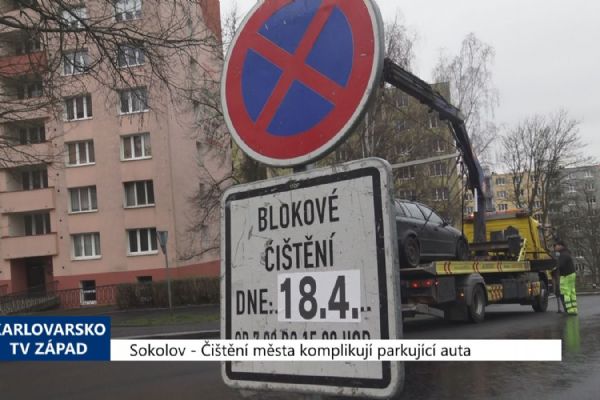 Sokolov: Čištění města komplikují parkující auta (TV Západ)