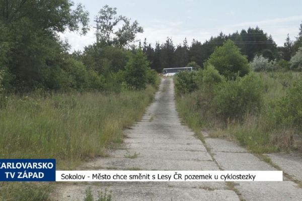 Sokolov: Město chce směnit s Lesy pozemek u cyklostezky (TV Západ)