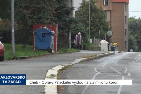 Cheb: Opravy Palackého ulice vyjdou na 5,5 milionu korun (TV Západ)
