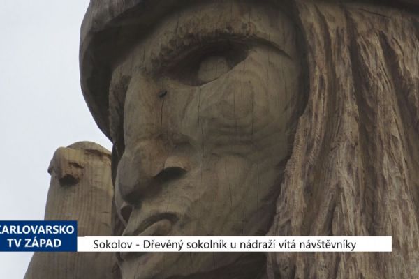Sokolov: Dřevěný sokolník u nádraží vítá návštěvníky (TV Západ)