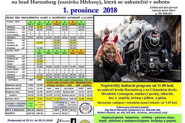 Sokolovsko: Parní lokomotiva vás sveze za Mikulášem i čerty