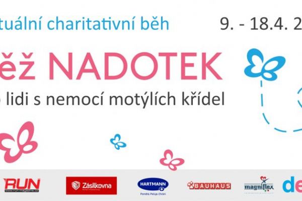 Běž NADOTEK! Nemusíš běžet na doraz, ani na krev. Běž NADOTEK a pomoz tím lidem s nemocí motýlích křídel. Běž NADOTEK! Nemusíš běžet na doraz, ani na krev. Běž NADOTEK a pomoz tím lidem s nemocí motýlích křídel.