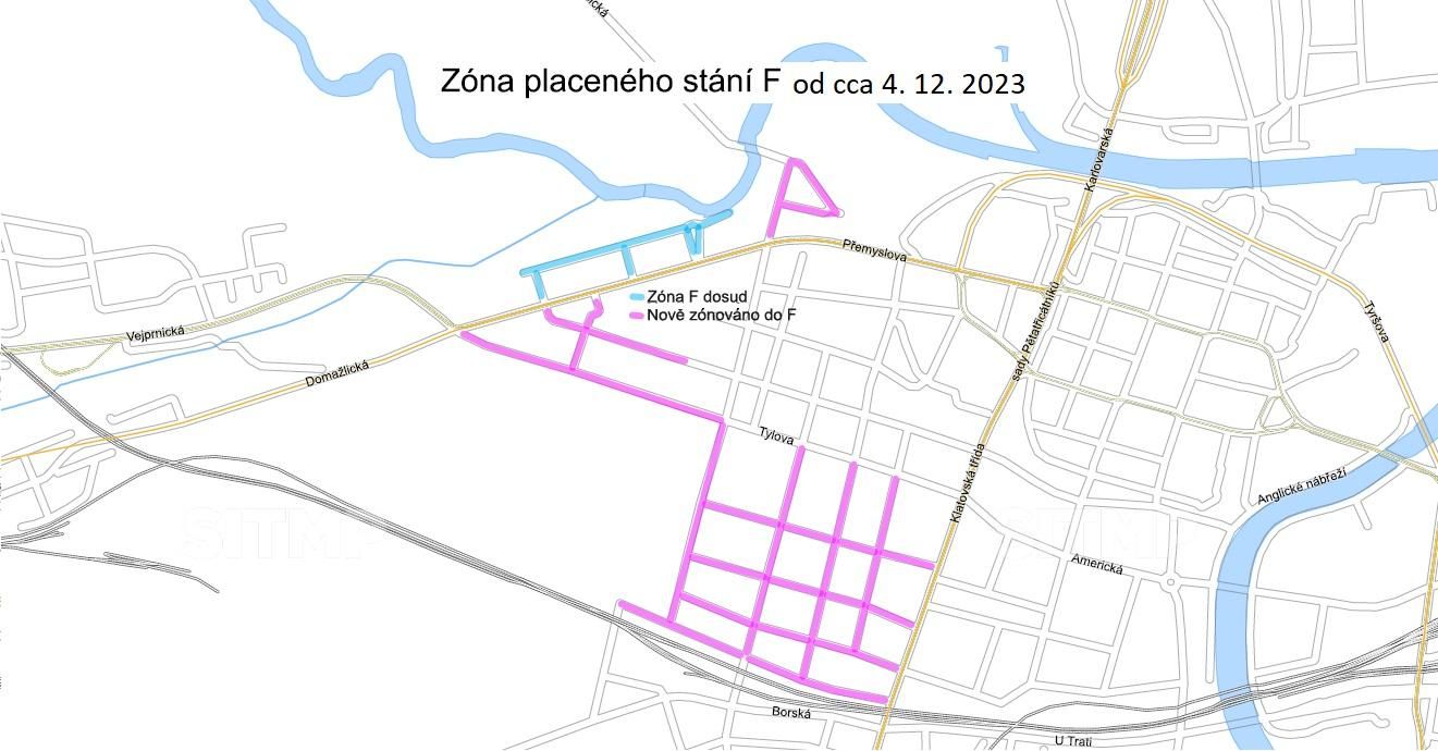 Plzeň od začátku prosince rozšíří parkovací zónu F jižnímu nádraží a k CAN 