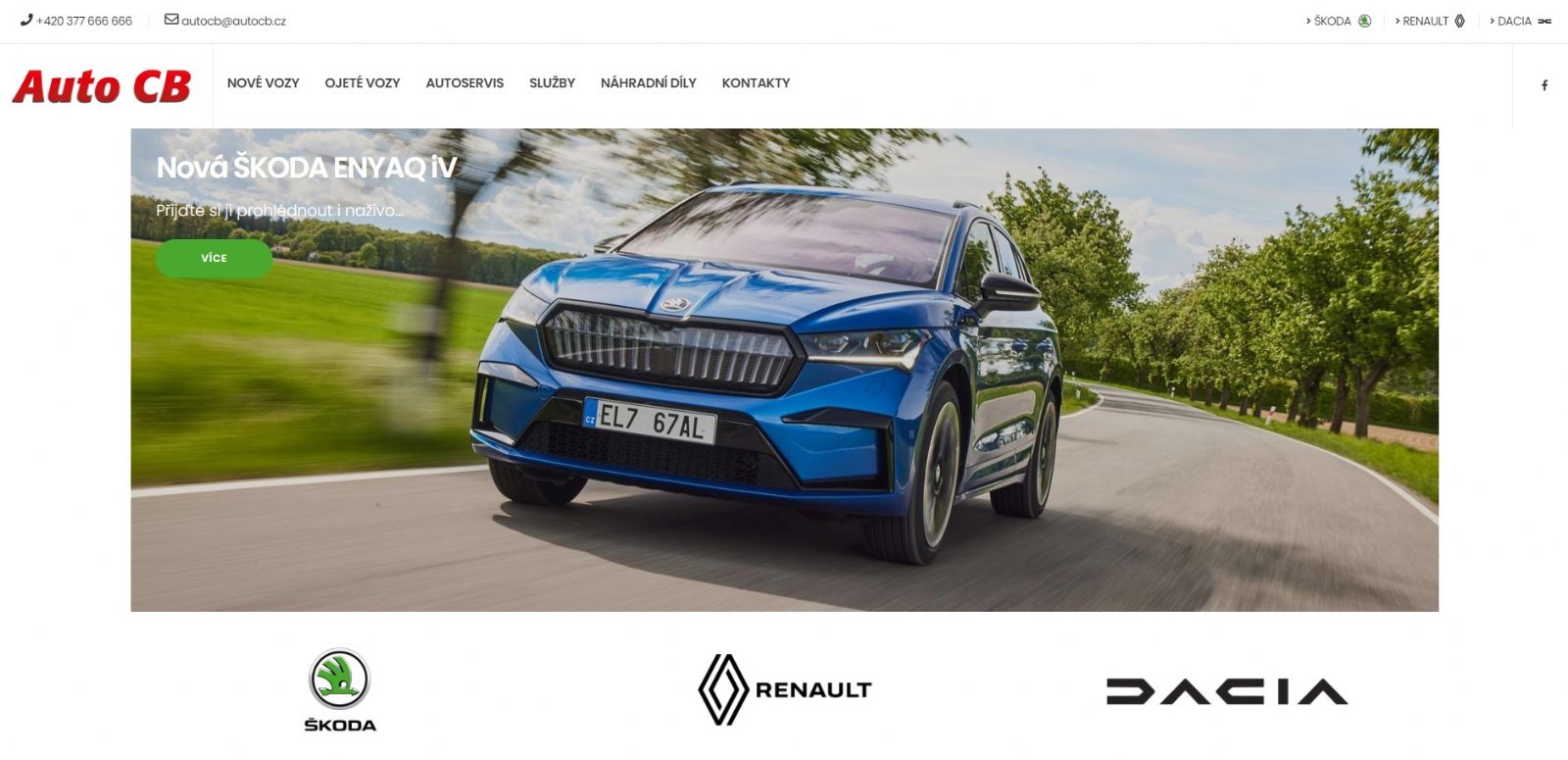 UNIWEB vytvořil nový web pro autosalon Auto CB v Plzni