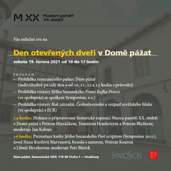 V sobotu 19. června se koná Den otevřených dveří Muzea paměti XX. století