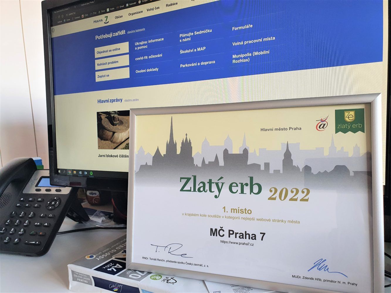 Praha 7 získala ocenění za nejlepší webové stránky