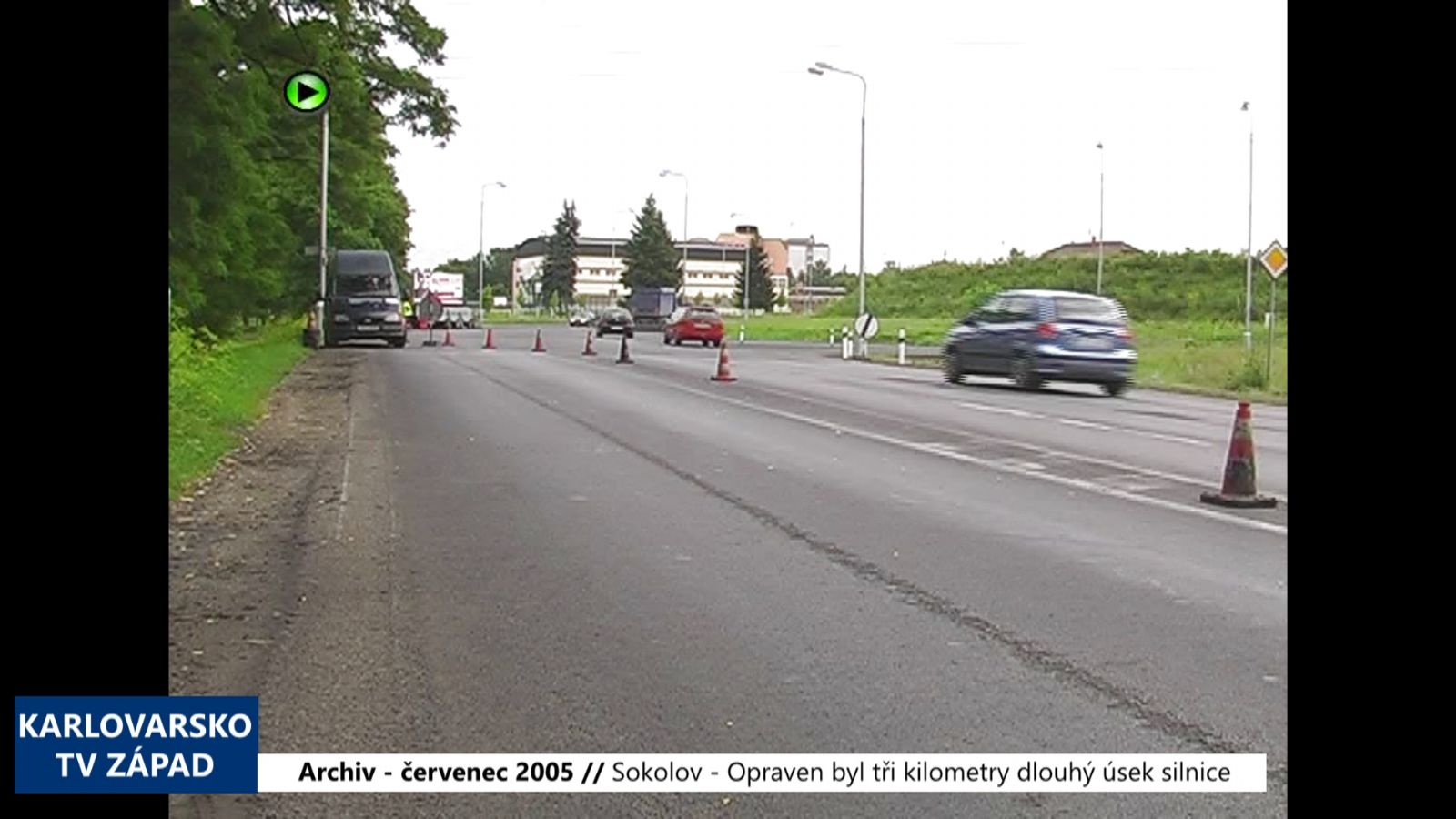 2005 – Sokolov: Opraven byl tři kilometry dlouhý úsek silnice (TV Západ)