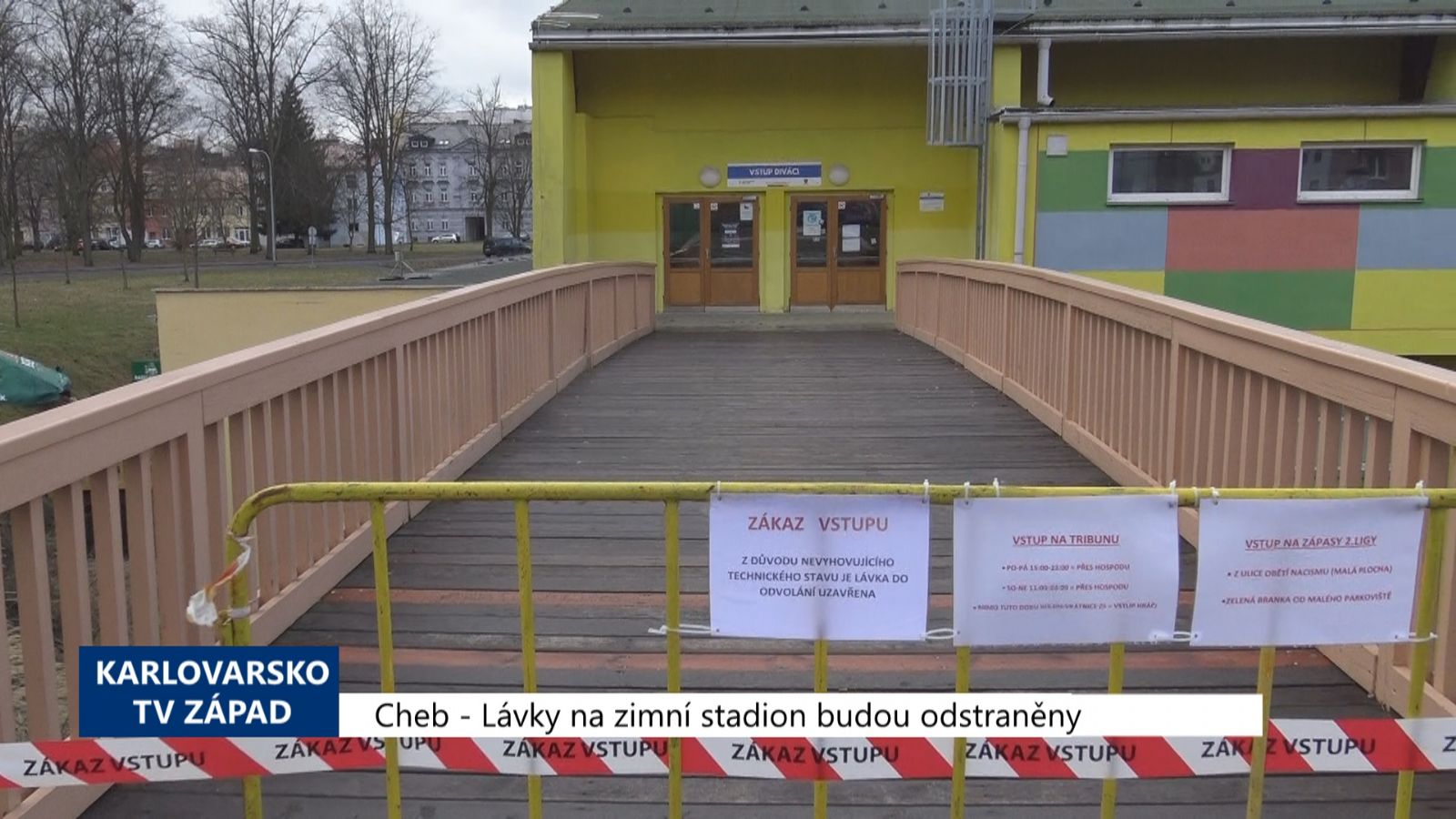 Cheb: Lávky na zimní stadion budou odstraněny (TV Západ)
