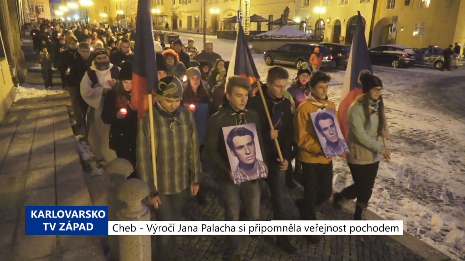 Cheb: Výročí Jana Palacha si připomněla veřejnost pochodem (TV Západ)