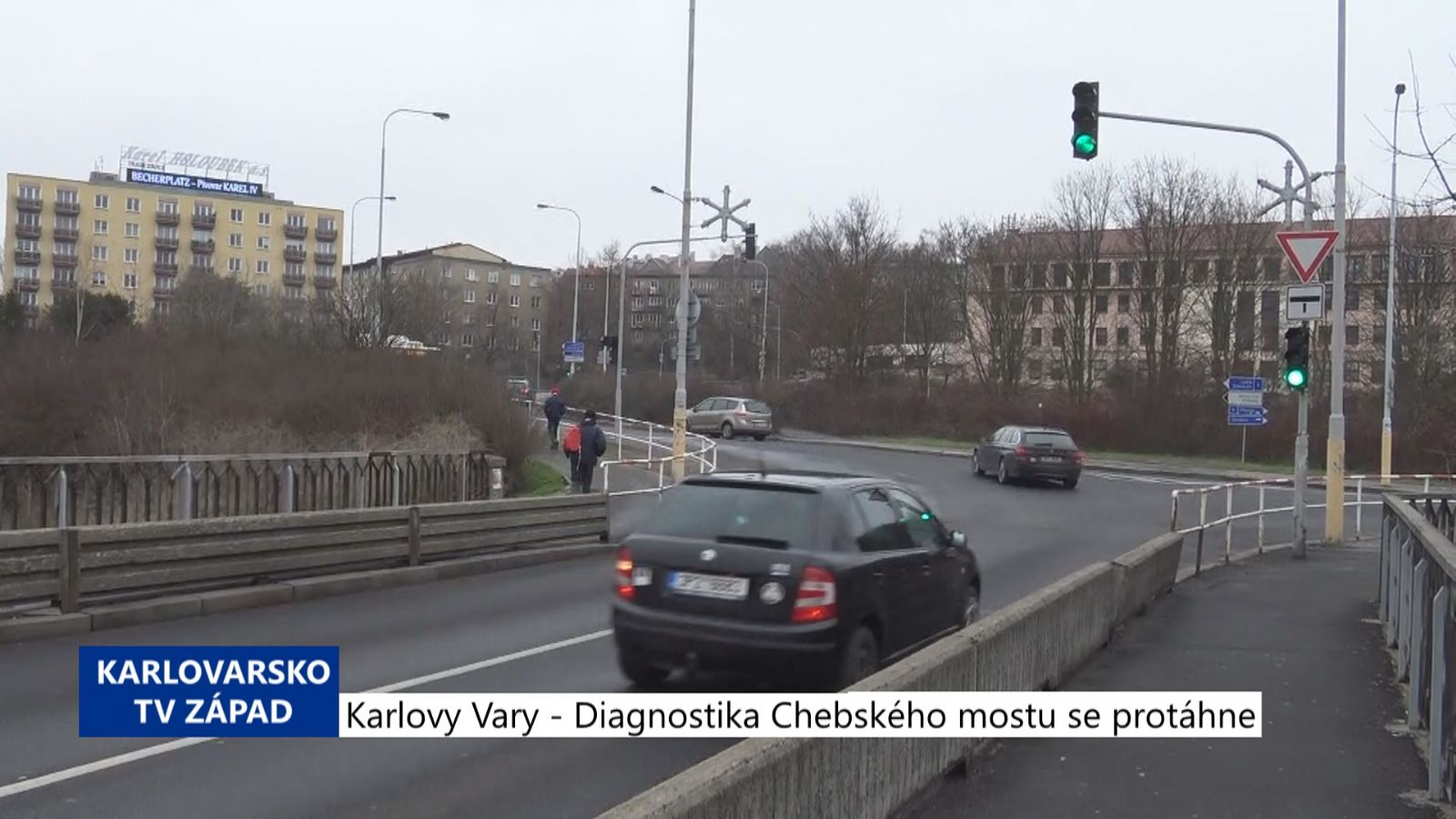 Karlovy Vary: Diagnostika Chebského mostu se protáhne (TV Západ)