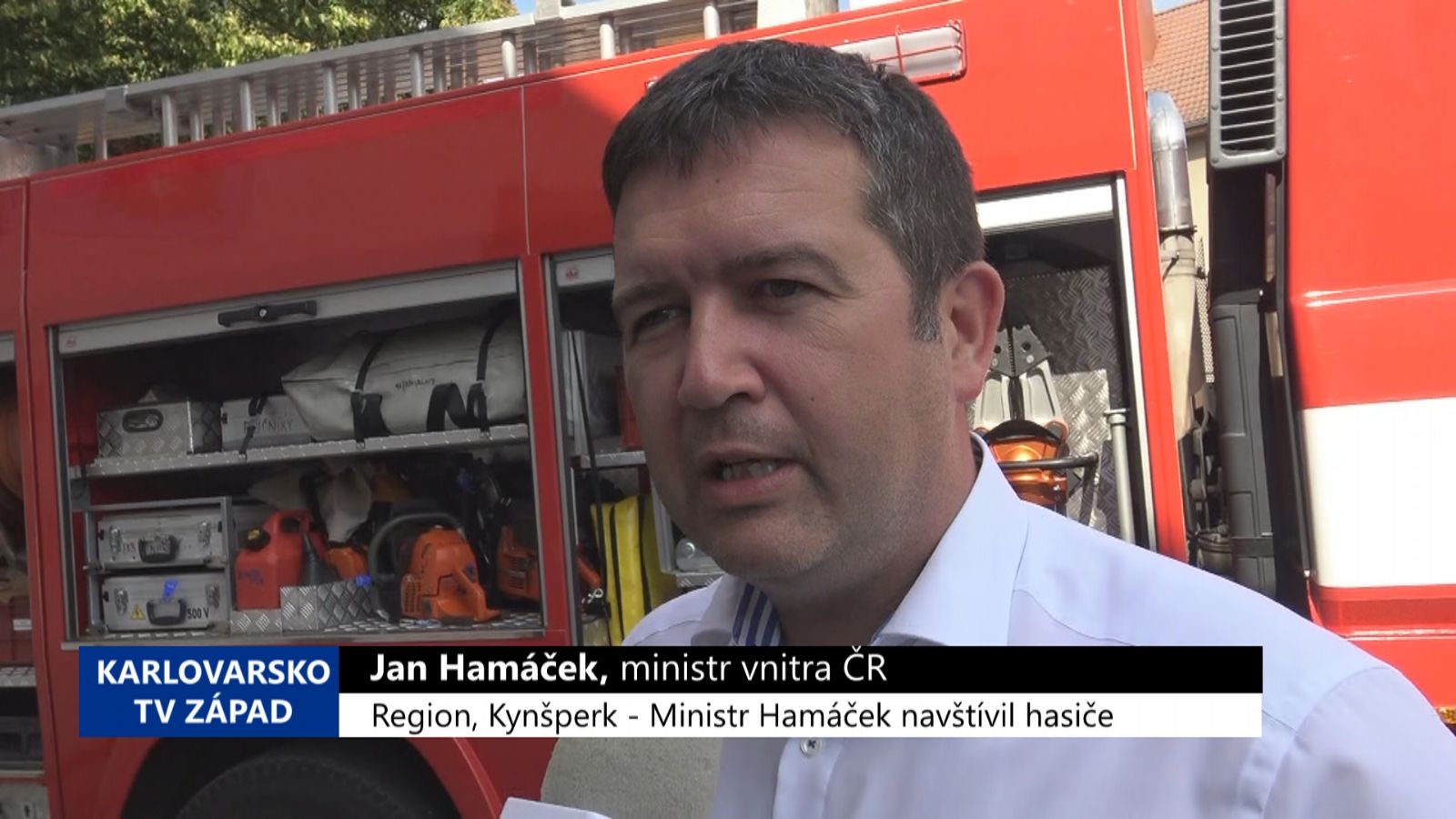 Region, Kynšperk: Ministr Hamáček navštívil hasiče (TV Západ)