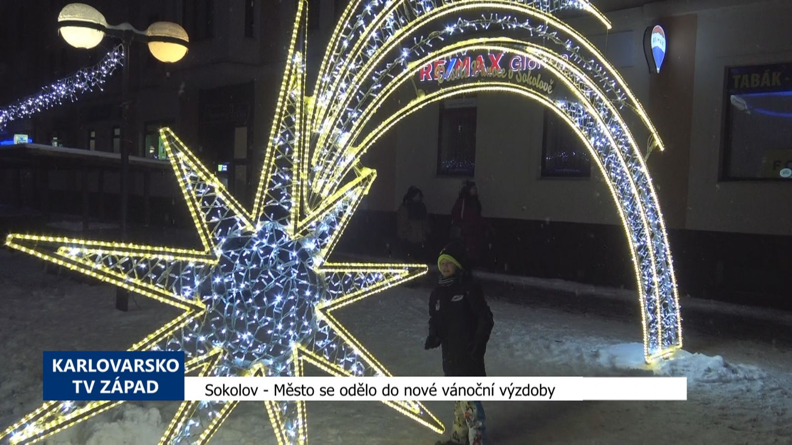 Sokolov: Město se odělo do nové vánoční výzdoby (TV Západ)