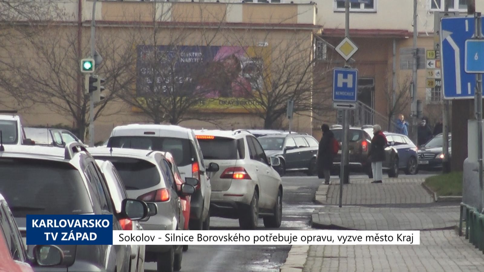 Sokolov: Silnice Borovského potřebuje rekonstrukci, vyzve město Kraj (TV Západ)