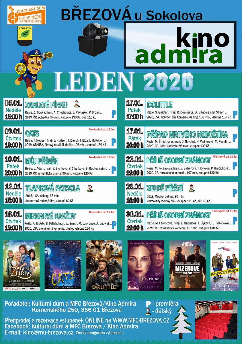 Březová: Lednový program kina Admira