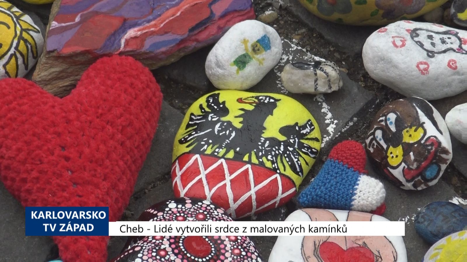 Cheb: Lidé vytvořili Srdce z malovaných kamínků (TV Západ)
