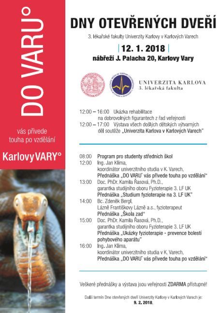 Karlovy Vary: Příští pátek se koná další den otevřených dveří 3. lékařské fakulty Univerzity Karlovy