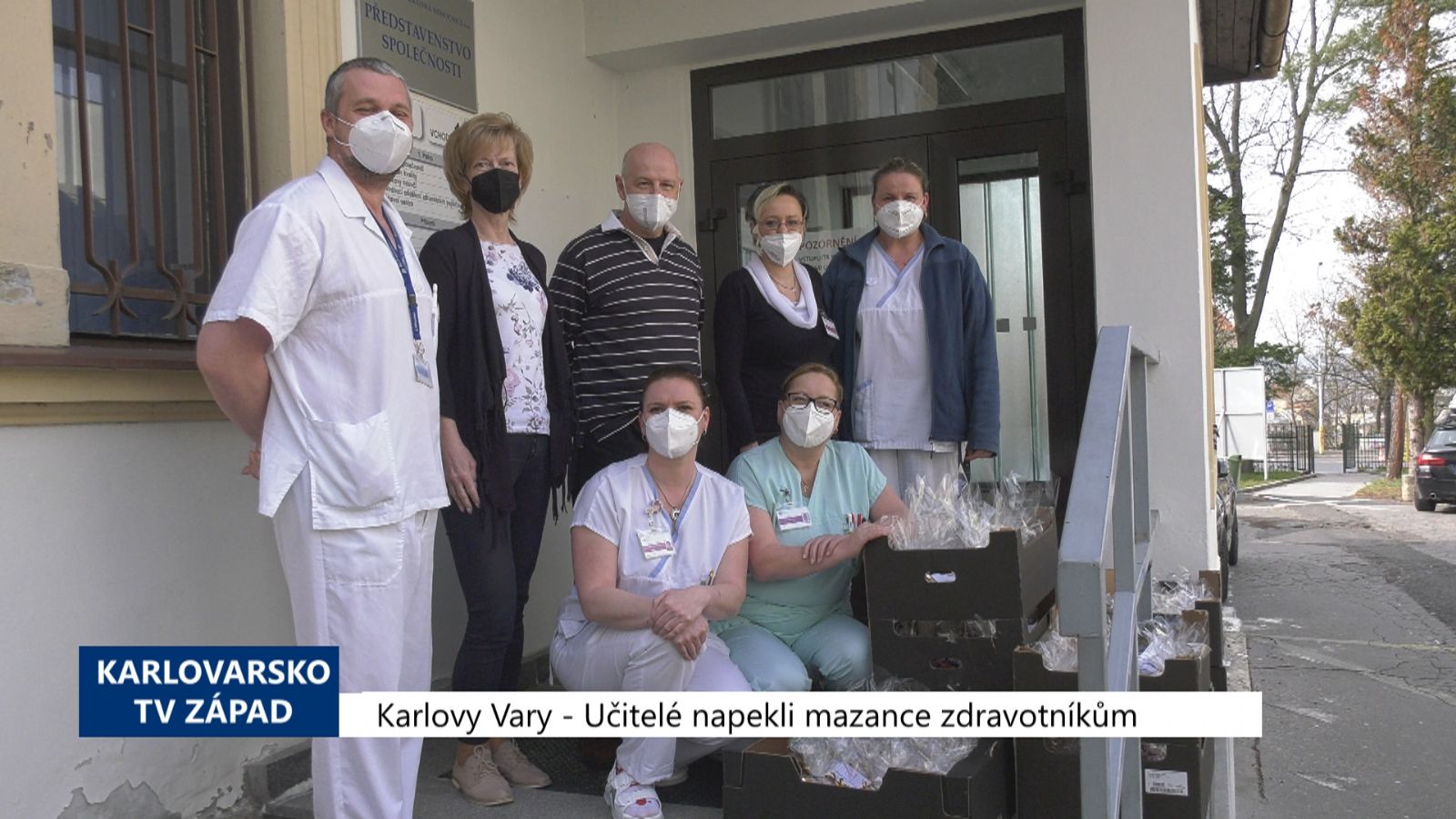 Karlovy Vary: Učitelé napekli mazance zdravotníkům (TV Západ)