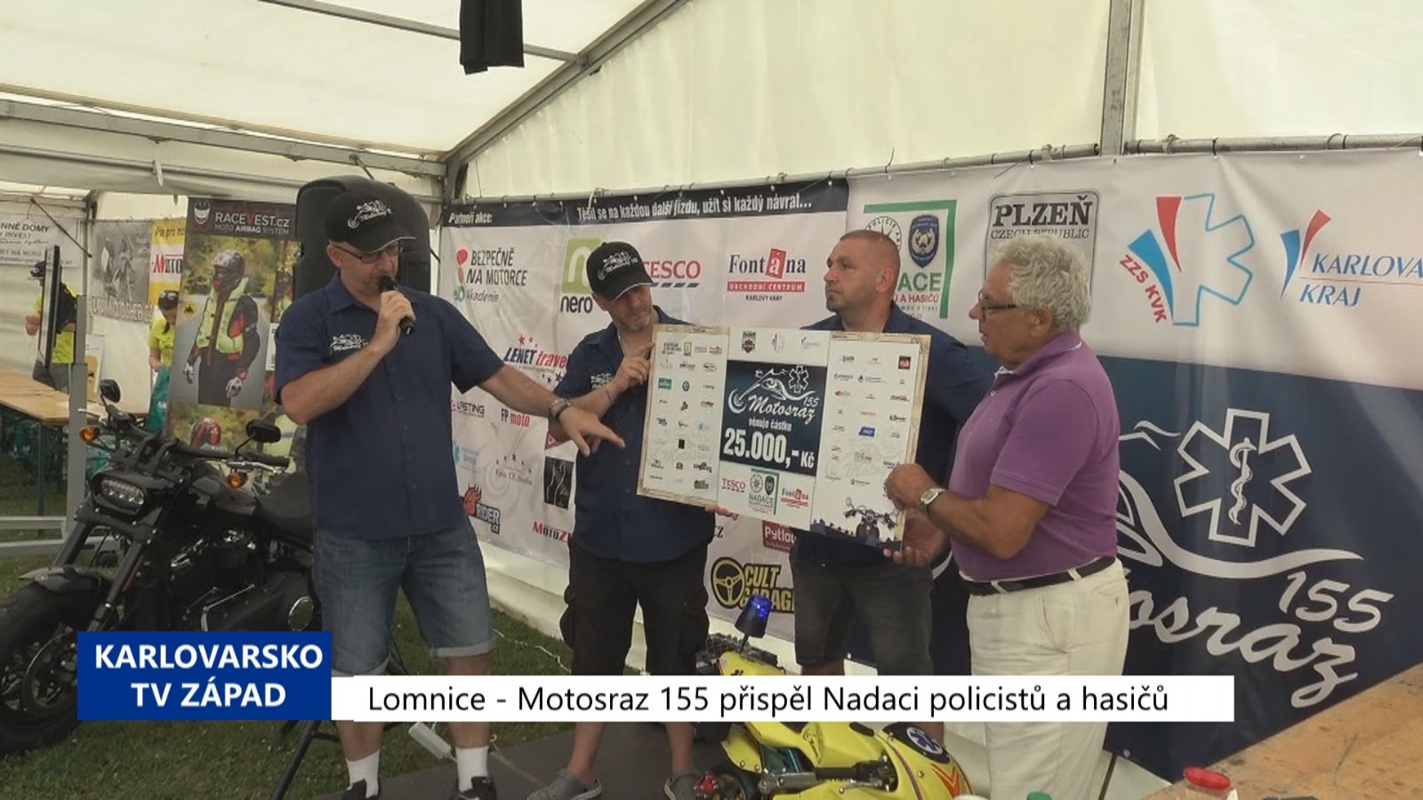 Lomnice: Motosraz 155 přispěl Nadaci policistů a hasičů (TV Západ)