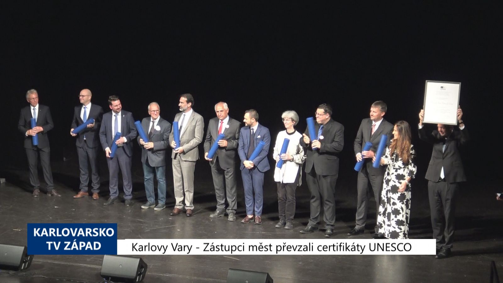 Karlovy Vary: Zástupci měst převzali certifikáty UNESCO (TV Západ)