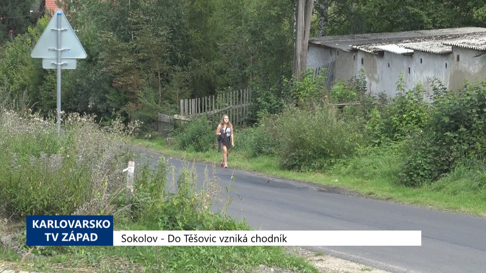 Sokolov: Do Těšovic vzniká chodník (TV Západ)	