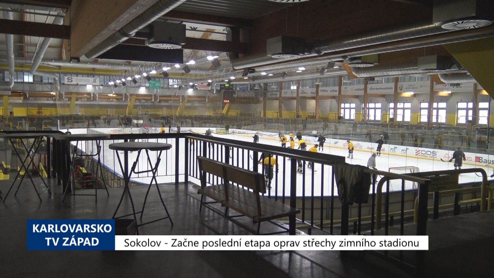 Sokolov: Začne poslední etapa oprav střechy zimního stadionu (TV Západ)